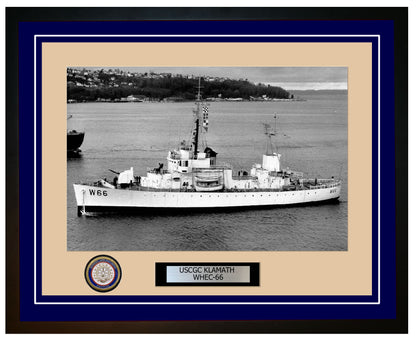 USCGC KLAMATH WHEC 66 Framed Coast Guard Ship Photo Blue 49WHEC66