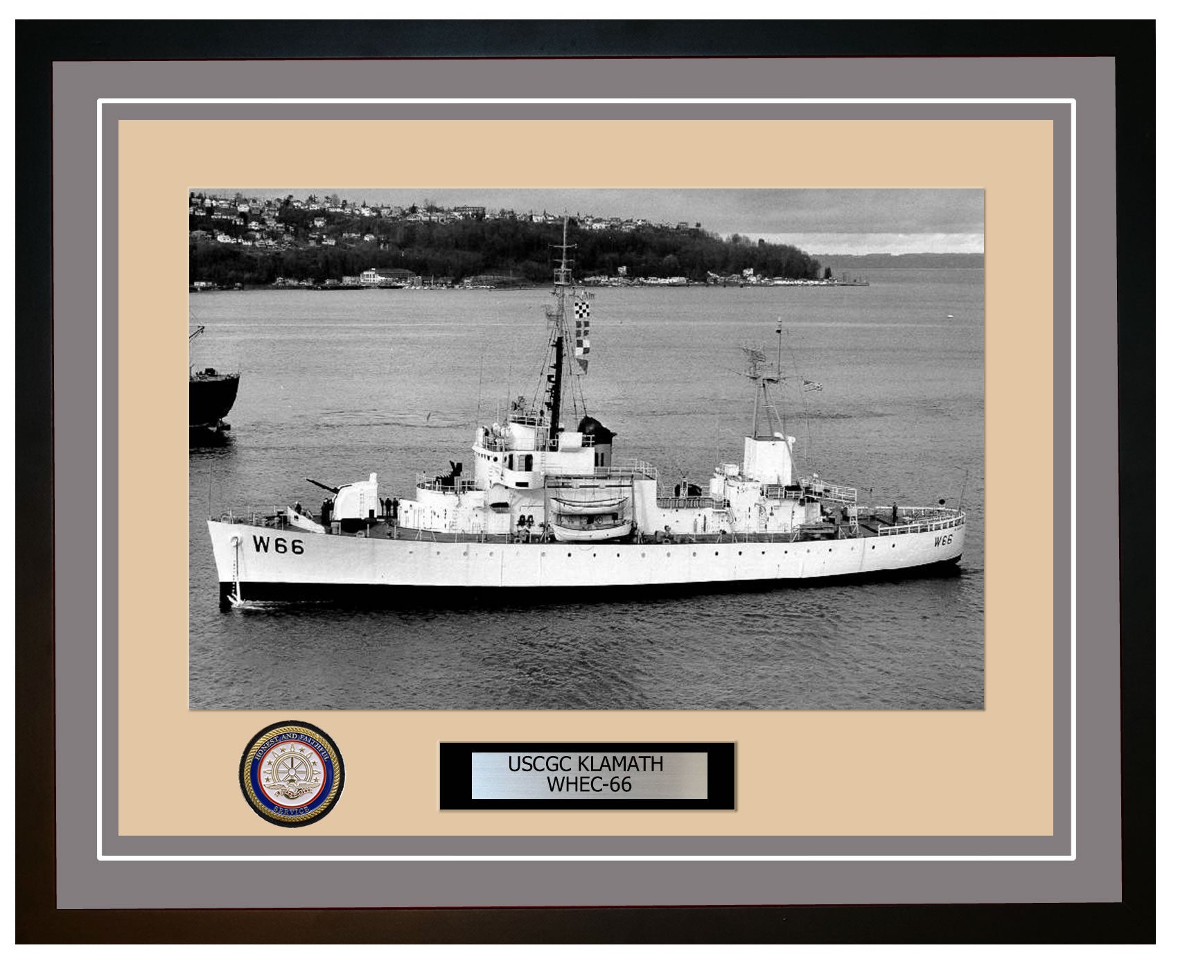 USCGC KLAMATH WHEC 66 Framed Coast Guard Ship Photo Grey 49WHEC66