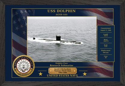 USS Dolphin AGSS-555 Framed Patriotic Photo