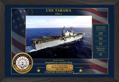 USS Tarawa LHA-1 Framed Patriotic Photo