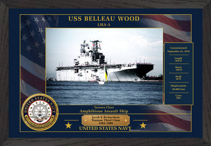 USS Belleau Wood LHA-3 Framed Patriotic Photo