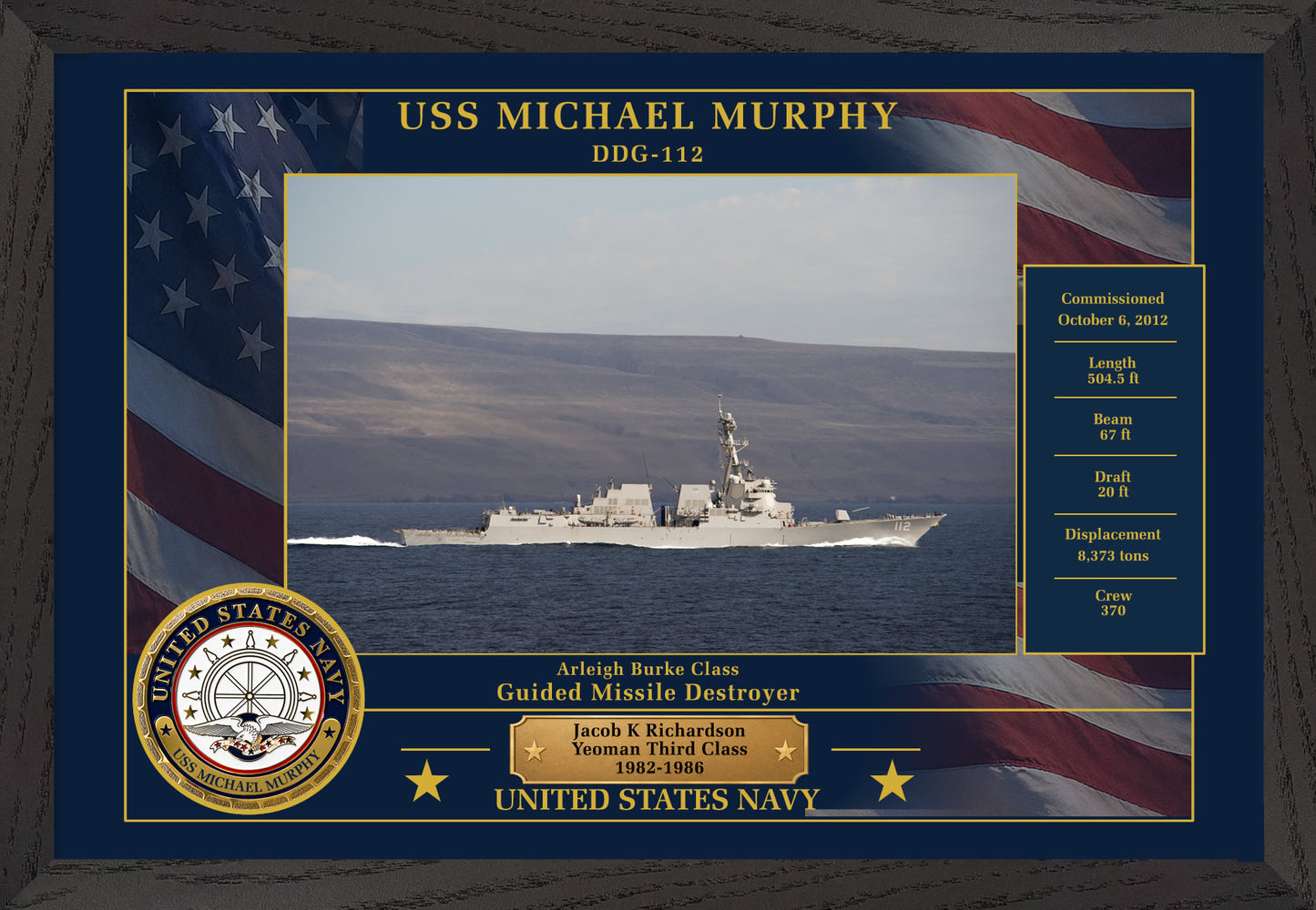 USS Michael Murphy DDG-112 Framed Patriotic Photo