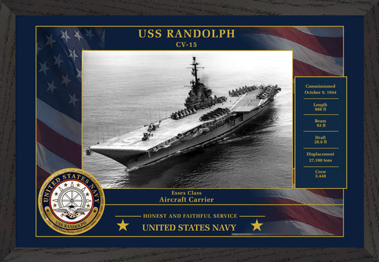 USS Randolph CV-15 Framed Patriotic Photo