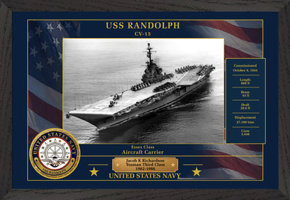 USS Randolph CV-15 Framed Patriotic Photo