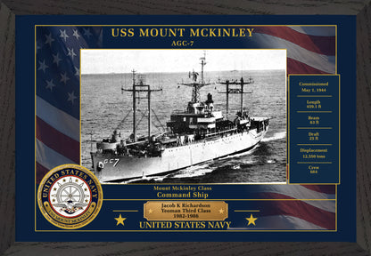 USS Mount Mckinley AGC-7 Framed Patriotic Photo
