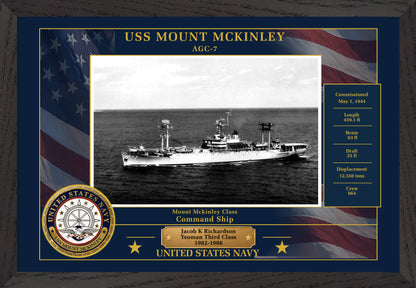 USS Mount Mckinley AGC-7 Framed Patriotic Photo