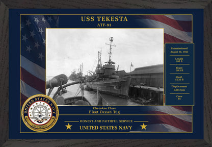 USS Tekesta ATF-93 Framed Patriotic Photo