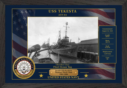 USS Tekesta ATF-93 Framed Patriotic Photo