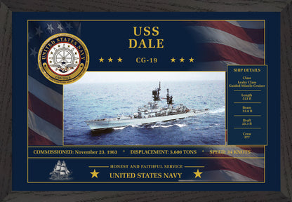 USS Dale CG-19 Framed Patriotic Art