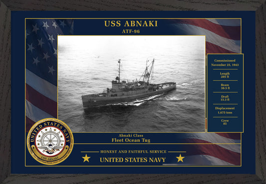 USS Abnaki ATF-96 Framed Patriotic Photo