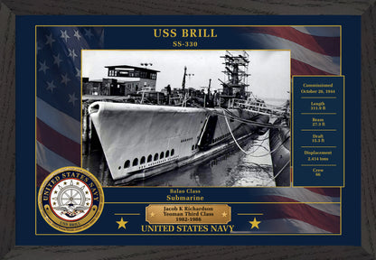 USS Brill SS-330 Framed Patriotic Photo