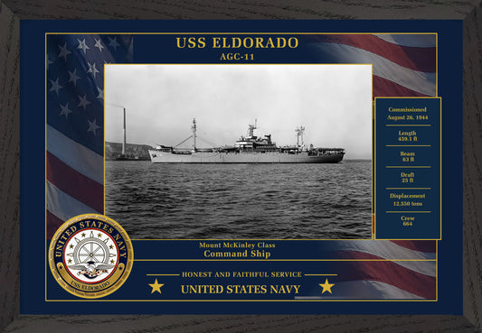 USS Eldorado AGC-11 Framed Patriotic Photo