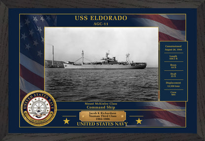 USS Eldorado AGC-11 Framed Patriotic Photo