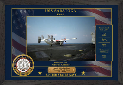 USS Saratoga CV-60 Framed Patriotic Photo