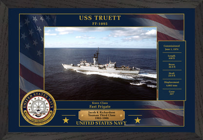 USS Truett FF-1095 Framed Patriotic Photo