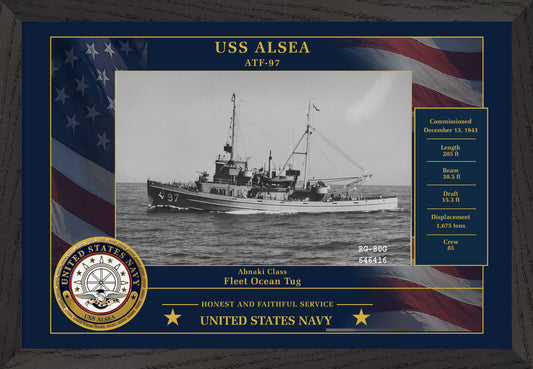 USS Alsea ATF-97 Framed Patriotic Photo