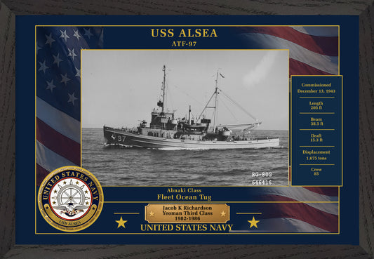 USS Alsea ATF-97 Framed Patriotic Photo