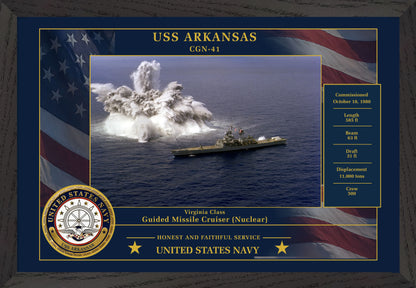 USS Arkansas CGN-41 Framed Patriotic Photo