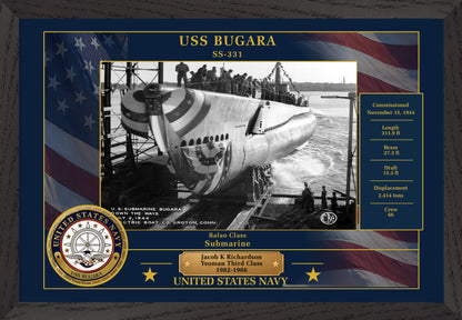 USS Bugara SS-331 Framed Patriotic Photo
