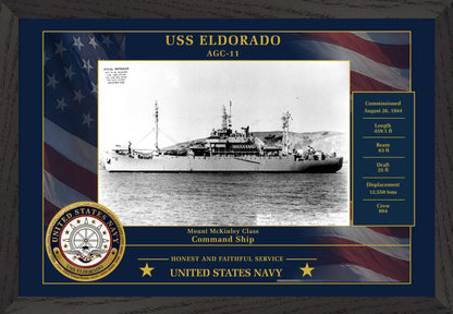 USS Eldorado AGC-11 Framed Patriotic Photo