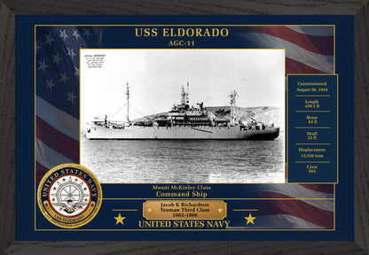USS Eldorado AGC-11 Framed Patriotic Photo