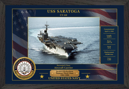 USS Saratoga CV-60 Framed Patriotic Photo