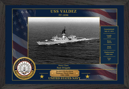 USS Valdez FF-1096 Framed Patriotic Photo