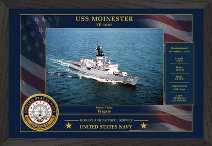 USS Moinester FF-1097 Framed Patriotic Photo