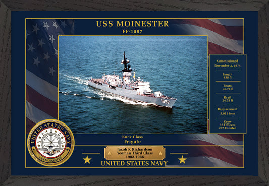 USS Moinester FF-1097 Framed Patriotic Photo