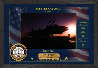 USS Saratoga CV-60 Framed Patriotic Photo