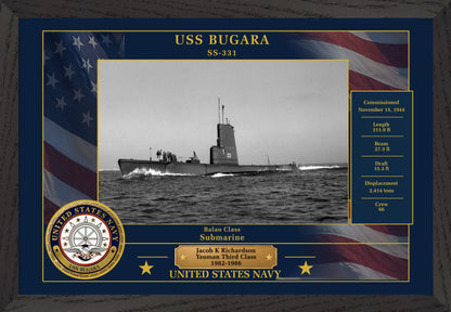 USS Bugara SS-331 Framed Patriotic Photo