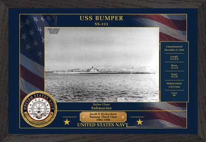 USS Bumper SS-333 Framed Patriotic Photo