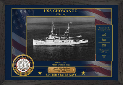 USS Chowanoc ATF-100 Framed Patriotic Photo