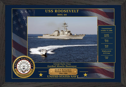 USS Roosevelt DDG-80 Framed Patriotic Photo