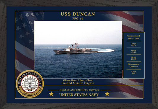 USS Duncan FFG-10 Framed Patriotic Photo