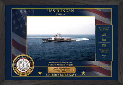 USS Duncan FFG-10 Framed Patriotic Photo