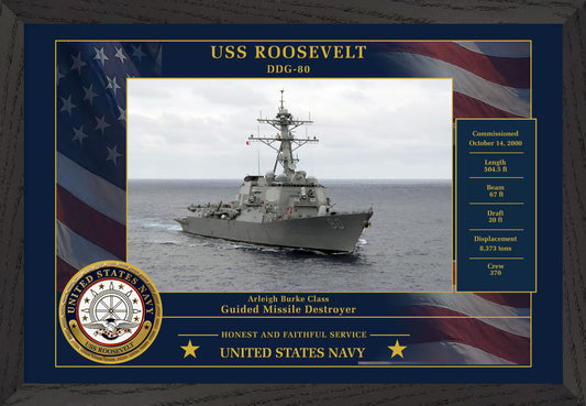 USS Roosevelt DDG-80 Framed Patriotic Photo