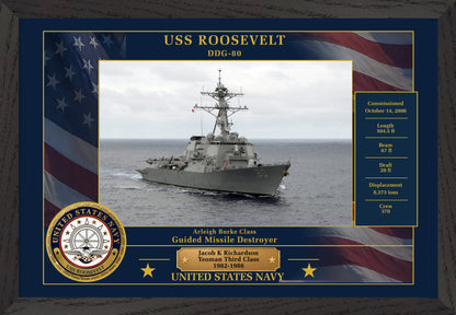 USS Roosevelt DDG-80 Framed Patriotic Photo