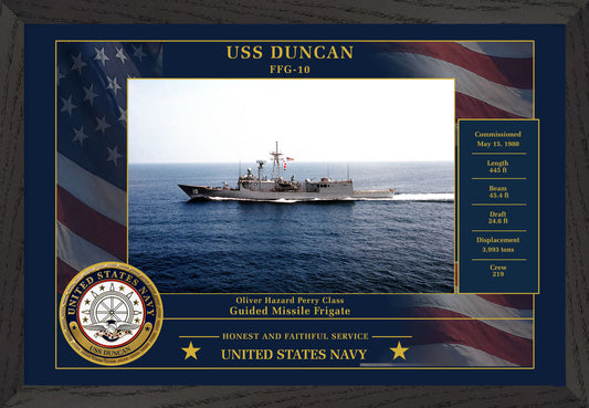 USS Duncan FFG-10 Framed Patriotic Photo