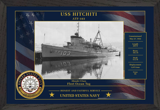 USS Hitchiti ATF-103 Framed Patriotic Photo