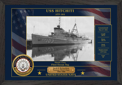 USS Hitchiti ATF-103 Framed Patriotic Photo