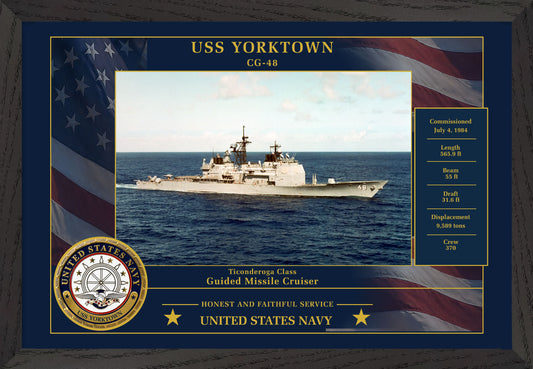 USS Yorktown CG-48 Framed Patriotic Photo