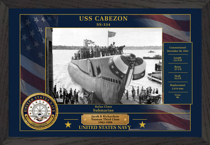 USS Cabezon SS-334 Framed Patriotic Photo