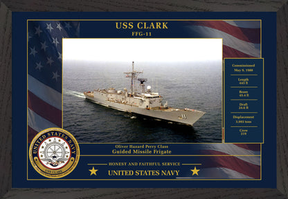 USS Clark FFG-11 Framed Patriotic Photo