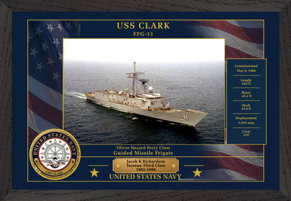 USS Clark FFG-11 Framed Patriotic Photo