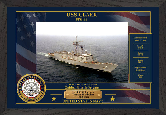 USS Clark FFG-11 Framed Patriotic Photo