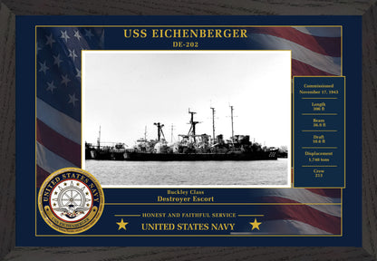 USS Eichenberger DE-202 Framed Patriotic Photo