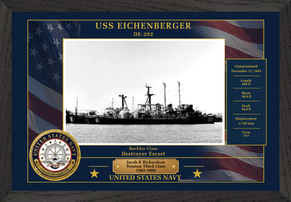 USS Eichenberger DE-202 Framed Patriotic Photo