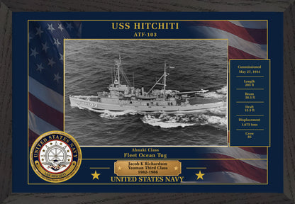 USS Hitchiti ATF-103 Framed Patriotic Photo