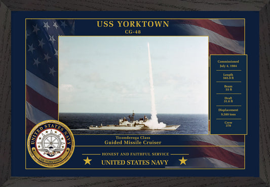 USS Yorktown CG-48 Framed Patriotic Photo